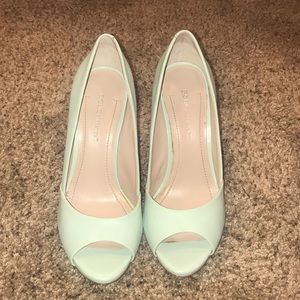 Mint Peep toe heels